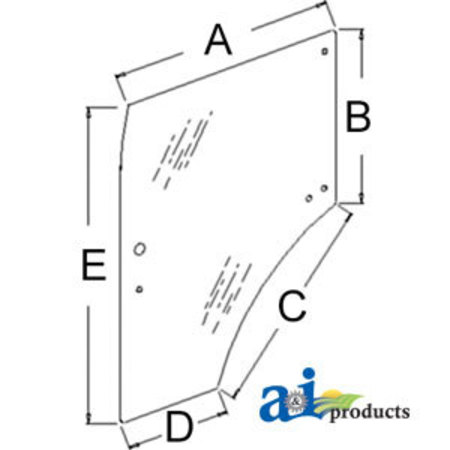 A & I PRODUCTS Glass, Door; LH 66" x46" x5" A-87523291